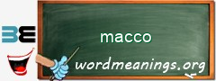 WordMeaning blackboard for macco